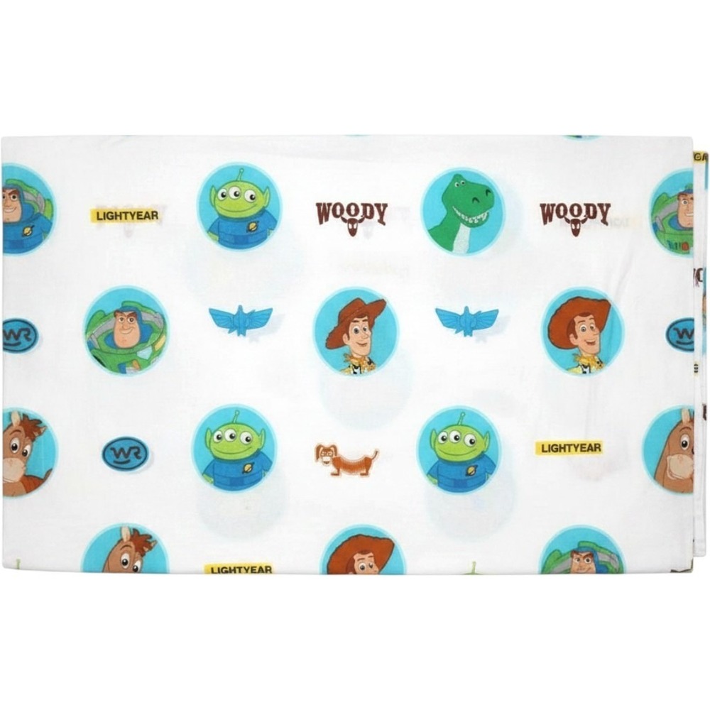 TOY STORY DIsney Pixar Twin Flat Sheet Buzz Woody Alien Slinky Dog 66" x 96"